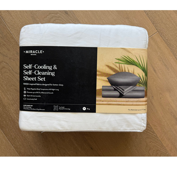 New Miracle Made Sheets Anti-Microbial Luxe Sheet Set White King - Picture 1 of 4